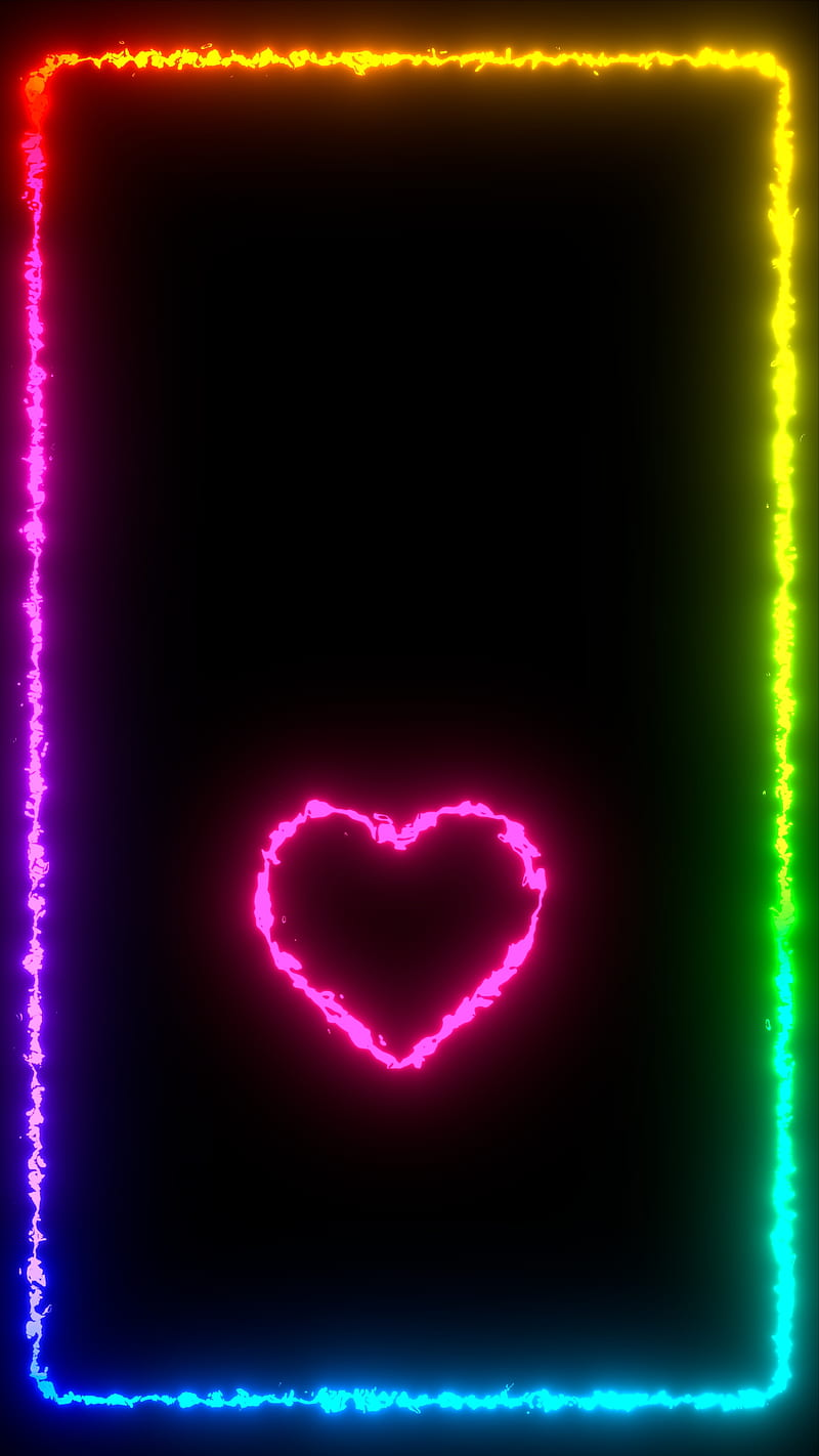 Rainbow Heart Frame, Frames, abstract, bloom, blue, color, colored, colorful, colors, edge, edges, glare, glow, glowed, green, light, lighted, lighting, lightning, lightnings, lights, love, neon, orange, pink, purple, red, round, rounded, shine, side, sides, smooth, yellow, HD phone wallpaper