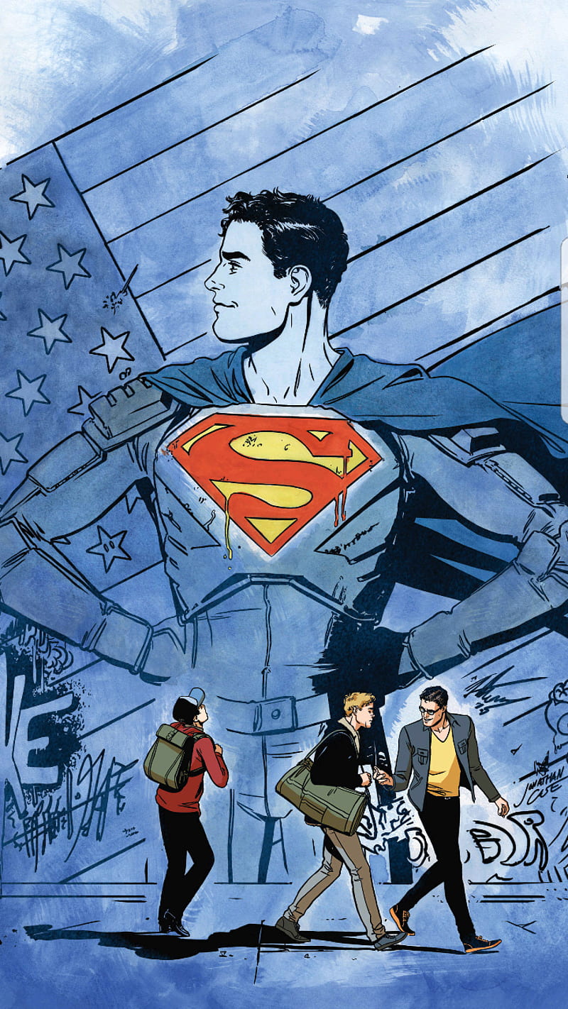Superman, american, american alien, comic book, comics, dc, super, superhero, us, HD phone wallpaper
