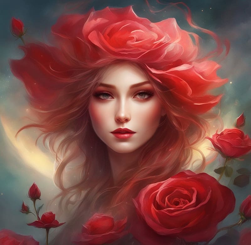 ️, Roses, Flowers, Lady, Portrait, HD wallpaper | Peakpx