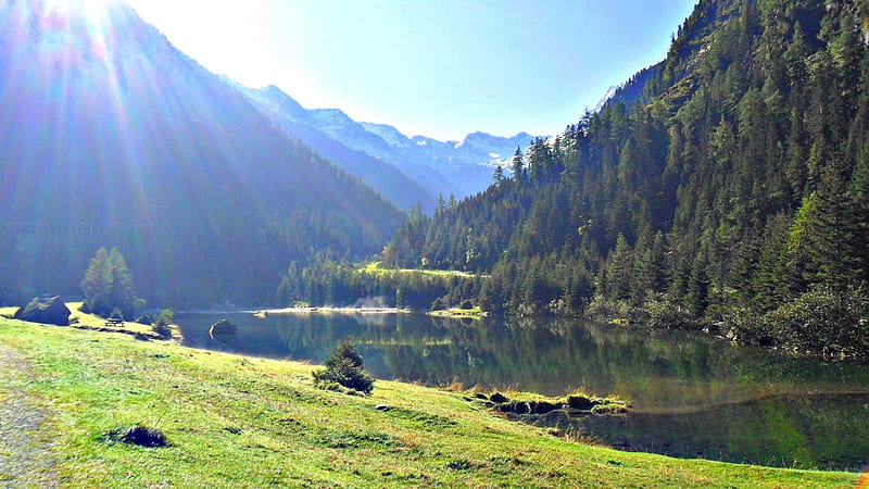 Bergsee-Tirol, Natur, Landschaft, Wasser, See, Berge, HD wallpaper