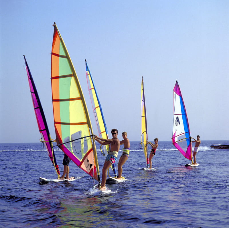 Windsurfing Plymouth, windsurfing, plymouth, sea, ocean, HD wallpaper