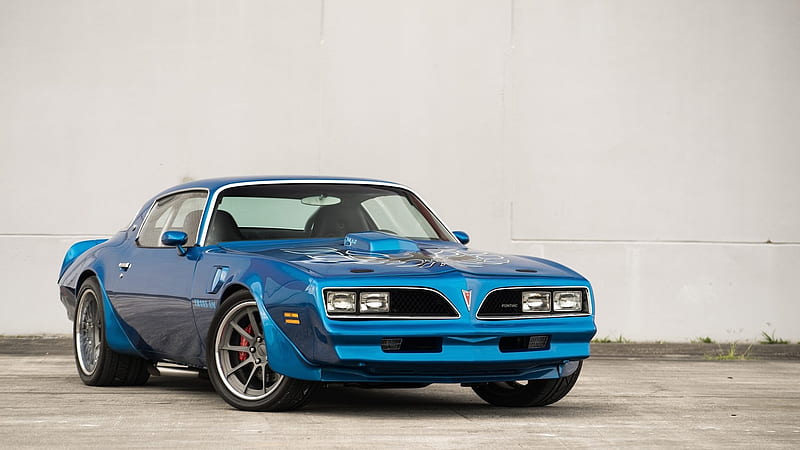 78 Pontiac Trans Am, Restro Mod, GM, Blue, Muscle, HD wallpaper