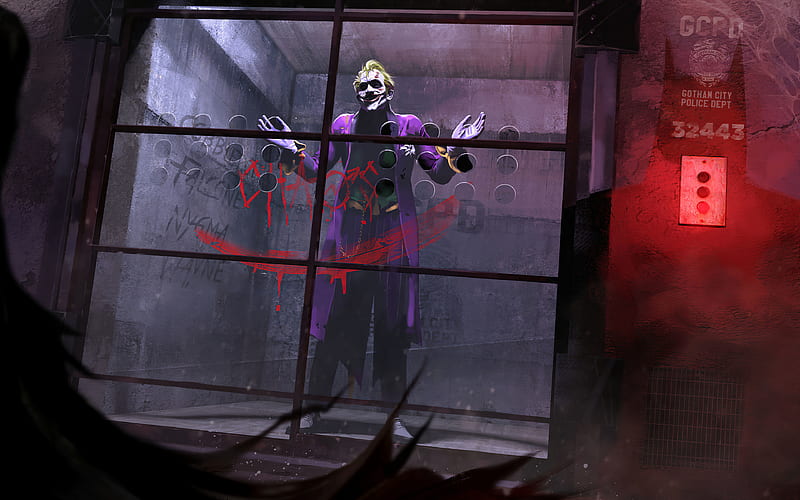 Joker In Cage, joker, superheroes, artwork, HD wallpaper
