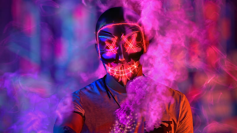 Anonymus Mask Smoke, anonymus, mask, smoke, artist, artwork, digital-art, HD wallpaper