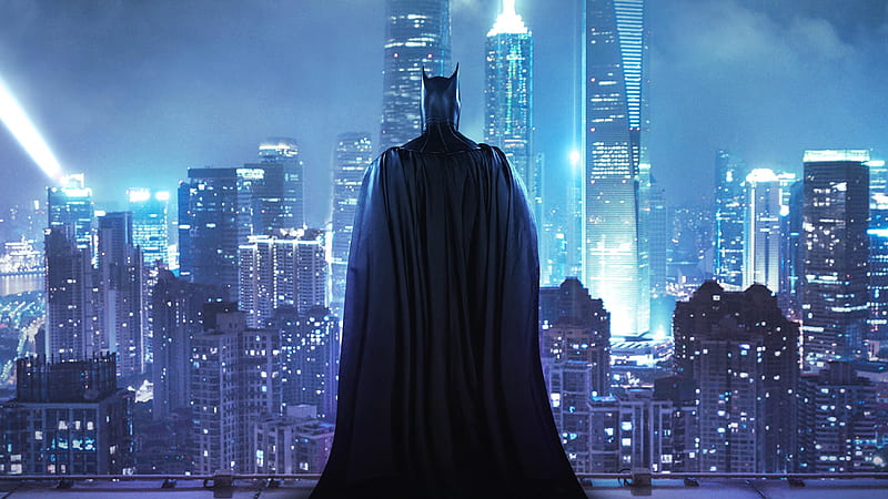 Batman Standing On The Rooftop, batman, superheroes, HD wallpaper