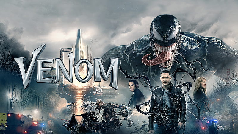 Tom Hardy Michelle Williams Woody Harrelson Riz Ahmed Reid Scott Venom, HD wallpaper