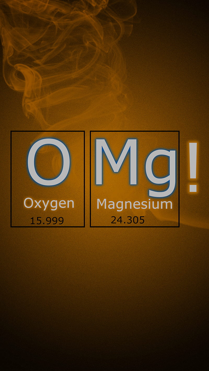 OMG, brown, chemistry, glowing, golden, oxygen, smoke, surprise, HD phone wallpaper