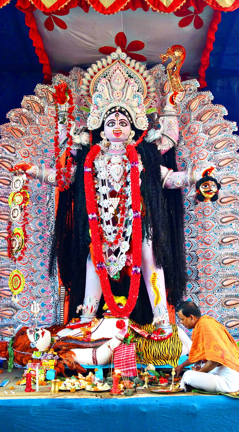 Kali Murti Bengal, gamkali, nadia, santipur, sutragarh, HD phone wallpaper