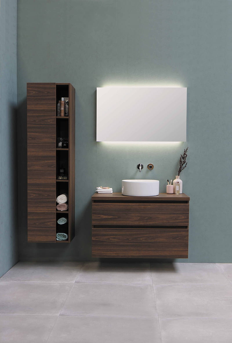 bath, bathroom, mirror, interior, aesthetic, HD phone wallpaper