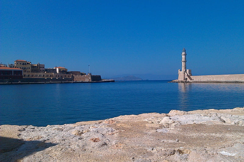 Chania1, old harbor, sunlight, coffee time, chania, crete, HD wallpaper