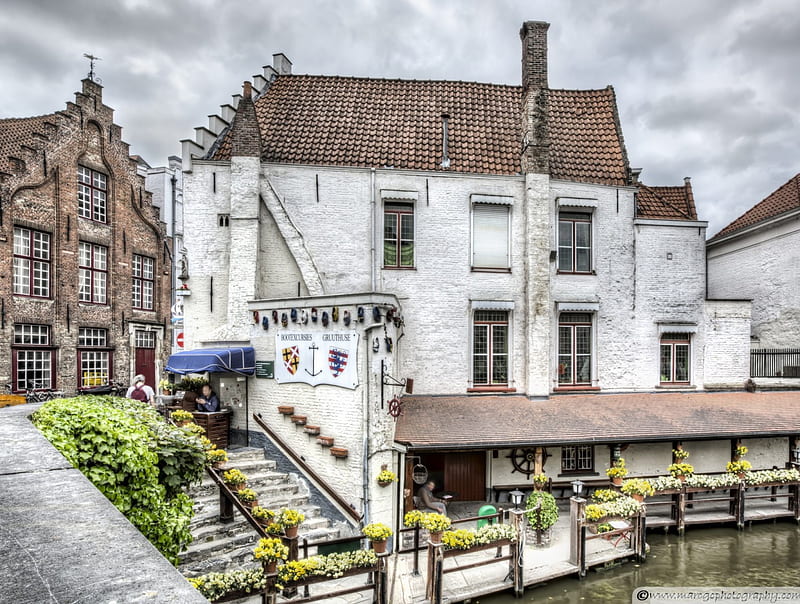 Bruges, Belgium, white house, house, Belgium, houses, Bruges, white, old, HD wallpaper