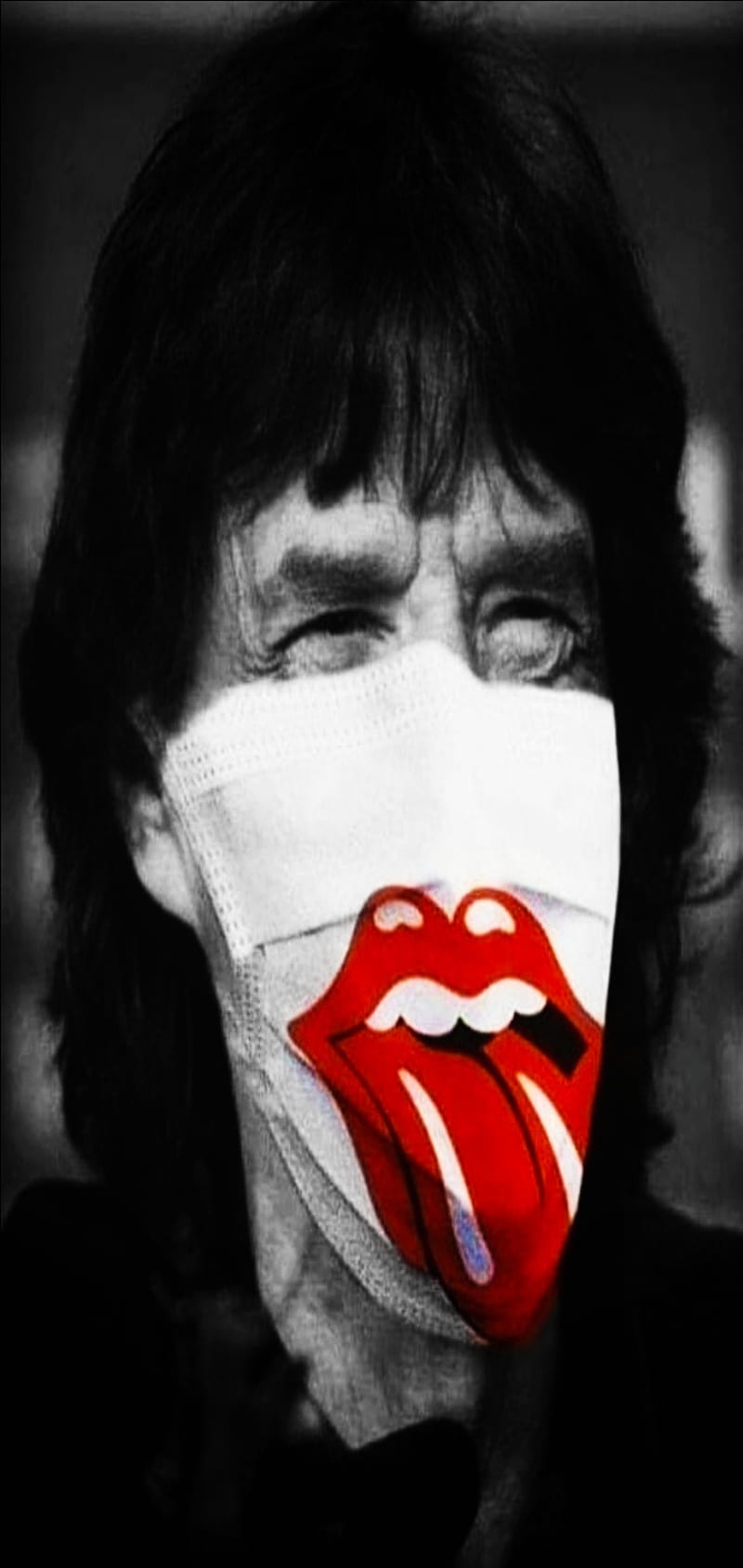 Stones Face Mask, black, covid 19, face mask, iphone, mick jagger, music, protection, rock, rolling stones, HD phone wallpaper