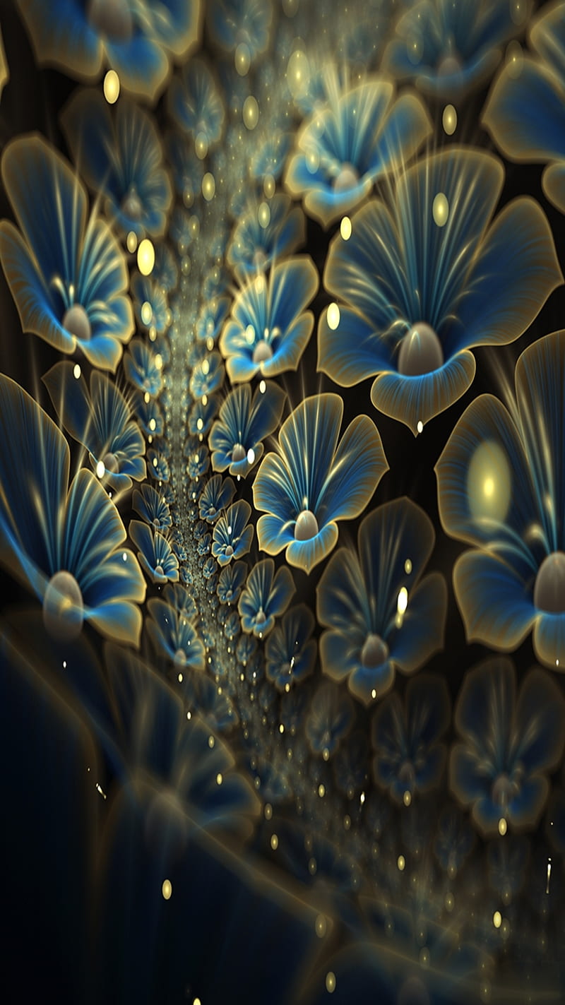 Fractal Flowers, 3d, abstract, flower, plant, HD phone wallpaper