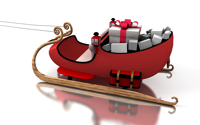 - Christmas Toy Sleigh- Chritmas objects and Element, HD wallpaper
