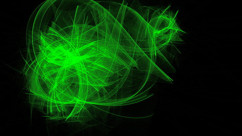 neon, lines, green, black, HD wallpaper