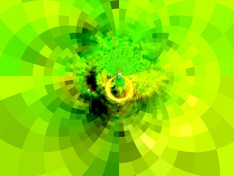 Green Harmony, green, symmetry, fractals, geometric, abstract, HD wallpaper