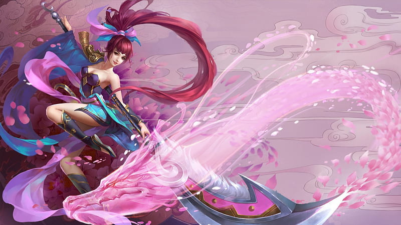 Pink Dragon Girl, warrior, girl, bonito, dragon, pink, HD wallpaper