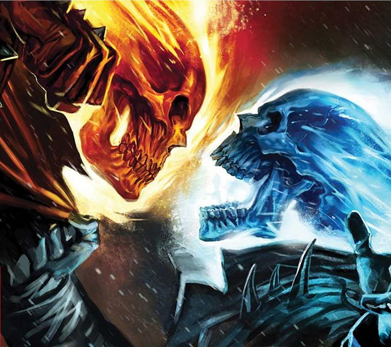 Download Blue Ghost Rider Terrifying Skull Wallpaper  Wallpaperscom