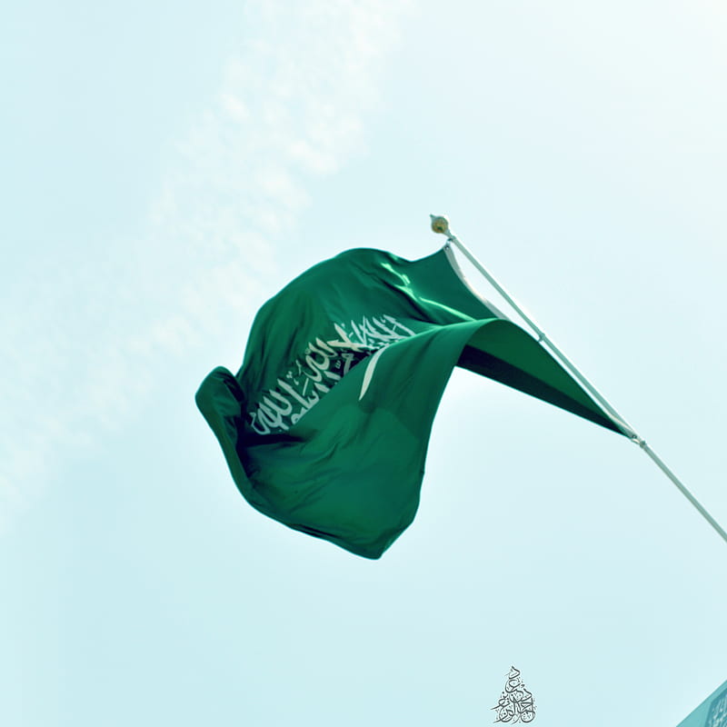 Saudi flag, saudi arabia, sky, HD phone wallpaper