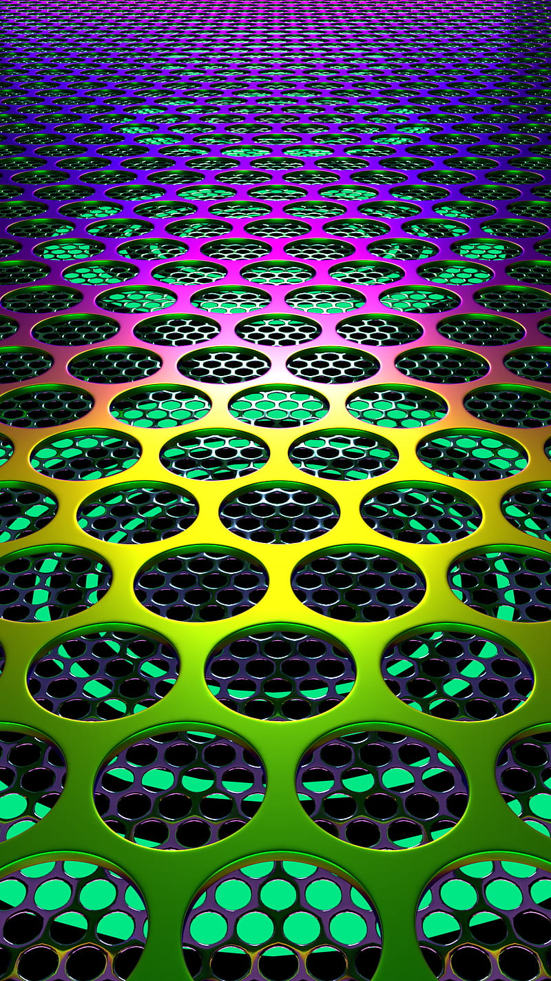 Speaker Mesh, honeycomb, pattern, metal, music, computer, technology, colorful, 3d, HD phone wallpaper