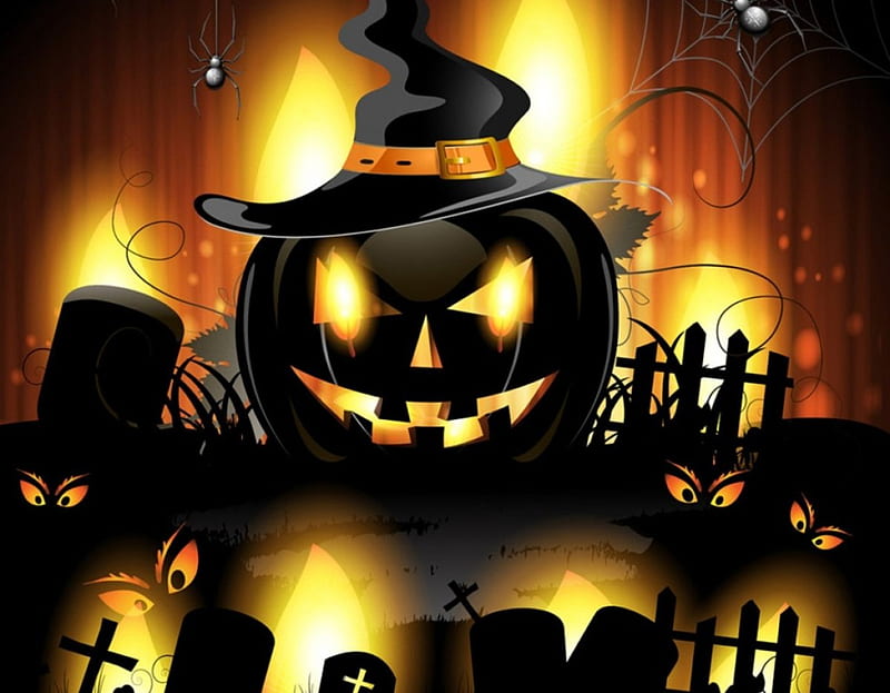 Halloween, candle, pumpkin, night, HD wallpaper | Peakpx