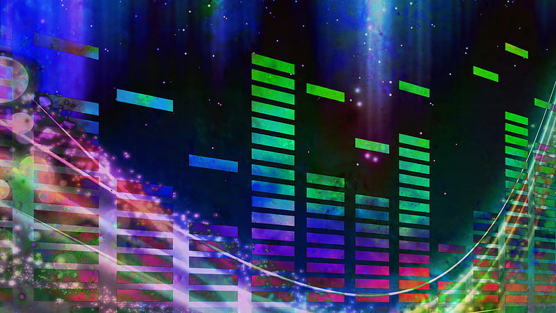 Multicolors Music Pattern Swirls Trippy, HD wallpaper