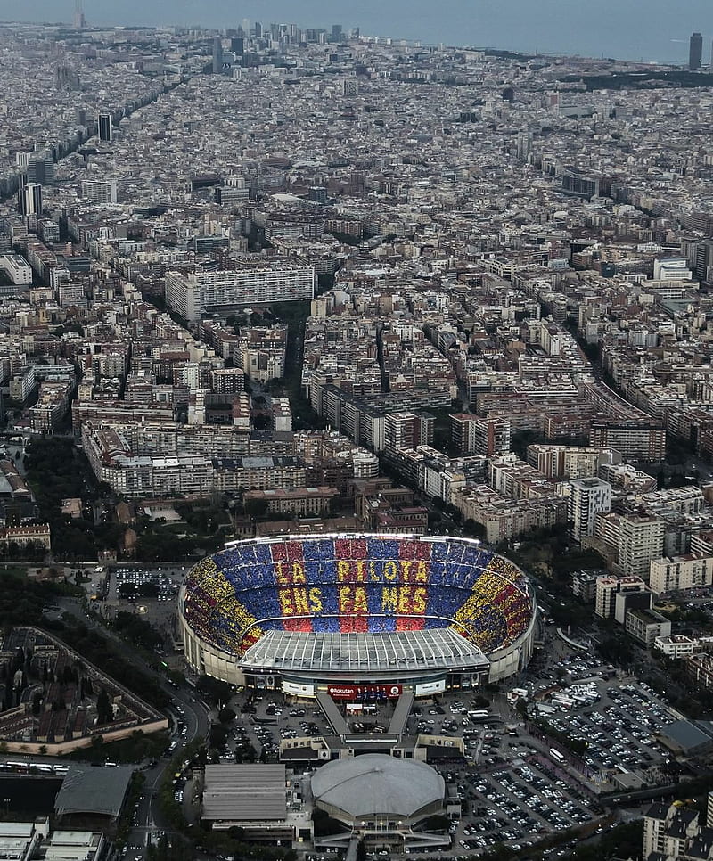 Barcelona campnou, camp, city, football, football, HD phone wallpaper