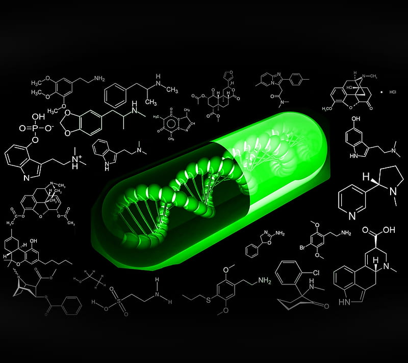 Pill, dna, molecule, science, HD wallpaper