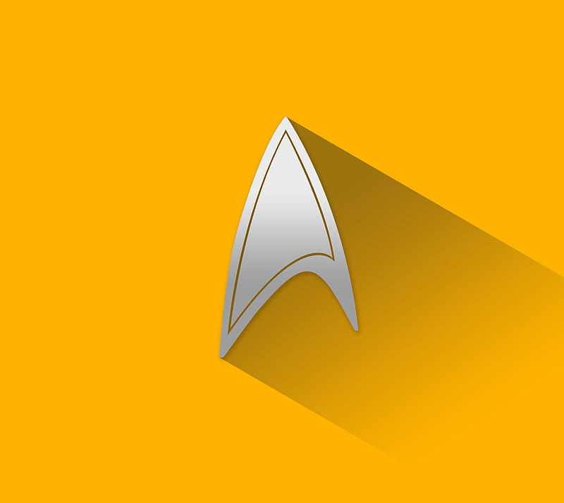 Star Trek Insignia, amber, flat, logo, star trek, starfleet, HD wallpaper