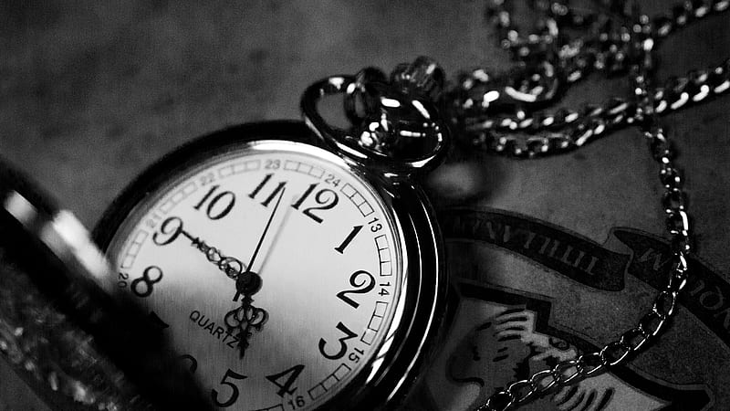 grayscale graphy of analog pocket watch, HD wallpaper