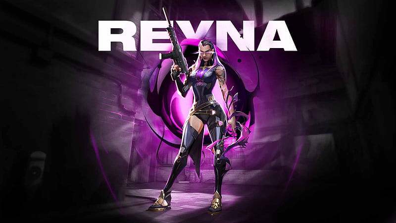 Reyna Purple Background Valorant, HD wallpaper