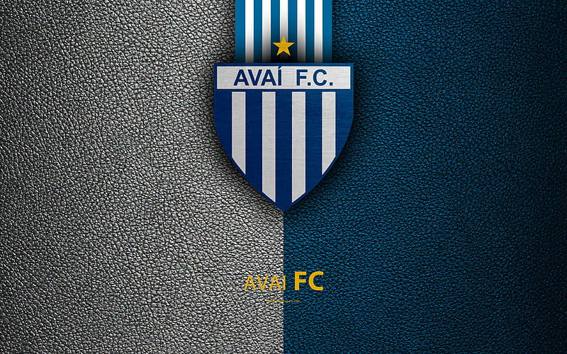 Avaí FC Brazilian football club, Brazilian Serie A, leather texture, emblem, Avaí logo, Florianopolis, Santa Catarina, Brazil, football, HD wallpaper