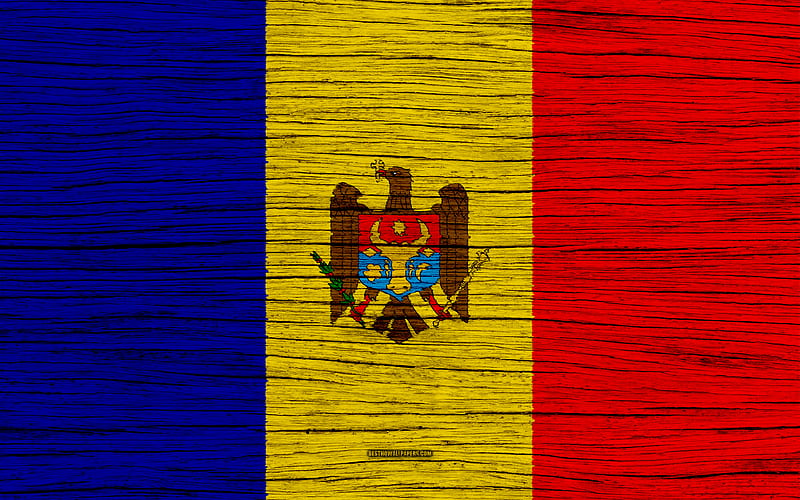 Flag of Moldova Europe, wooden texture, Moldavian flag, national symbols, Moldova flag, art, Moldova, HD wallpaper