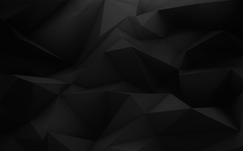 Dark Abstract Black Low Poly, dark, abstract, black, low-poly, HD wallpaper