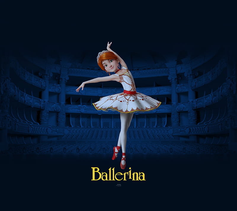Ballerina Blue, ballet, cartoon, children, france, girl, movie, ballerina, HD wallpaper