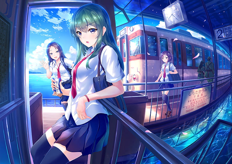 Subway Girls Anime , anime-girl, anime, artist, artwork, digital-art, HD wallpaper