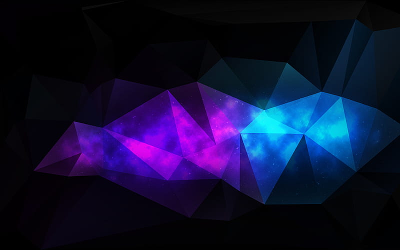 geometric shapes, darkness, geometry, low poly art, 3d art, low poly shapes, HD wallpaper