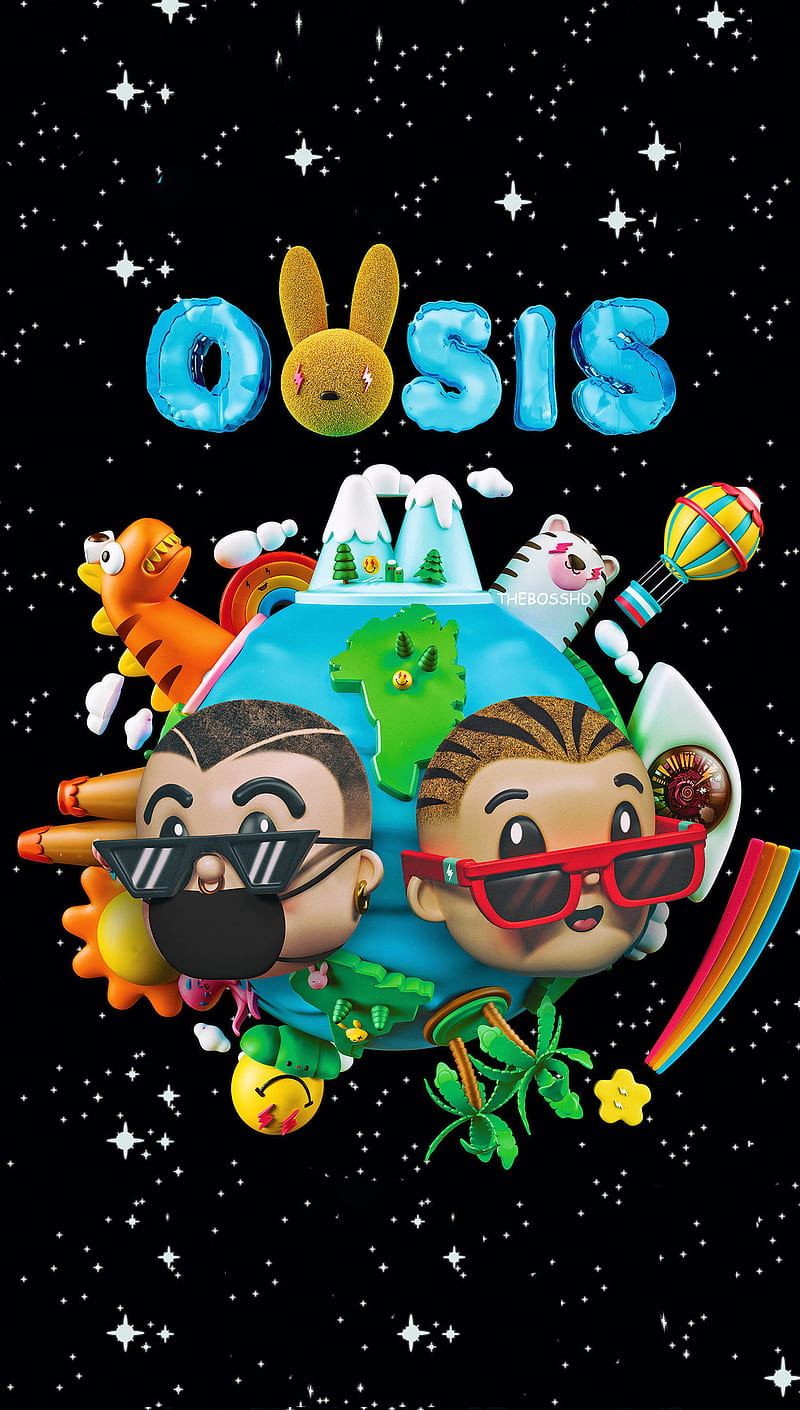 Oasis Album, artistas, bad bunny, j balvin, jbalvin, latim, music, reggaeton, HD phone wallpaper