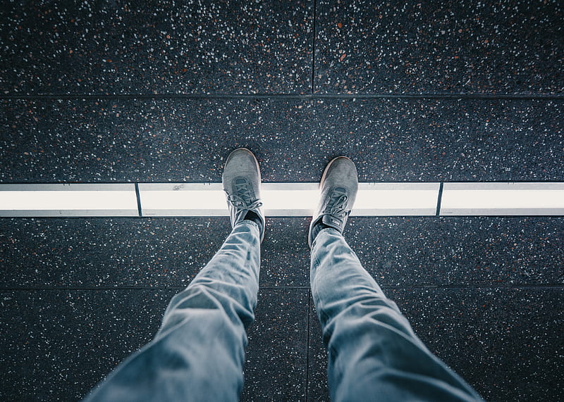 man, legs, sneakers, jeans, HD wallpaper