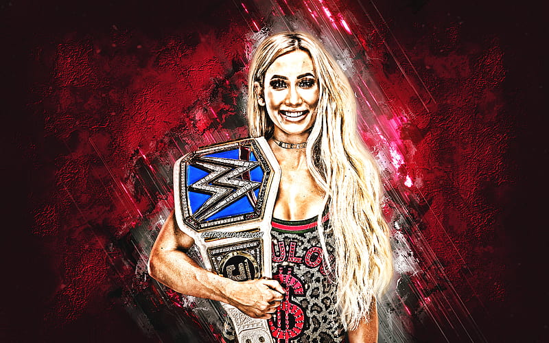 Leah Van Dale, Carmella, American wrestler, WWE, portrait, pink stone background, HD wallpaper