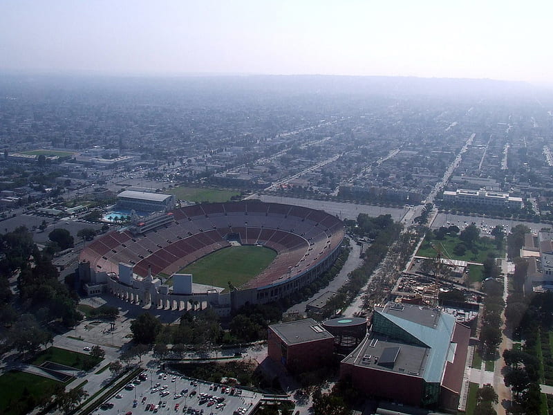 Los Angeles Memorial Coliseum, architecture, modern, stadium, HD wallpaper