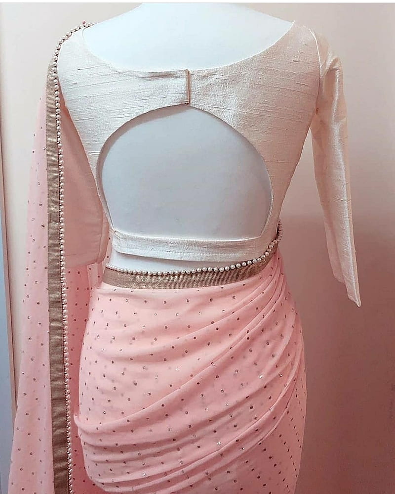 Blouse designs, blouse design, pink, saree, white, HD phone wallpaper |  Peakpx