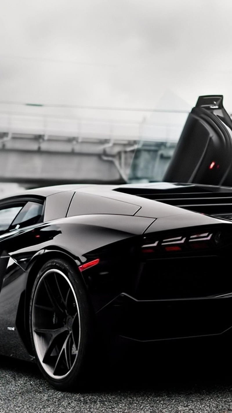 Car Lamborghini Aventador Black - Vertical Car -, Vertical Cars, HD phone wallpaper