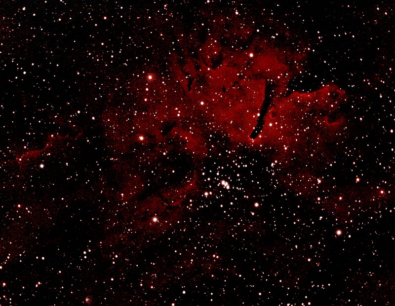 nebula, stars, glow, space, red, HD wallpaper