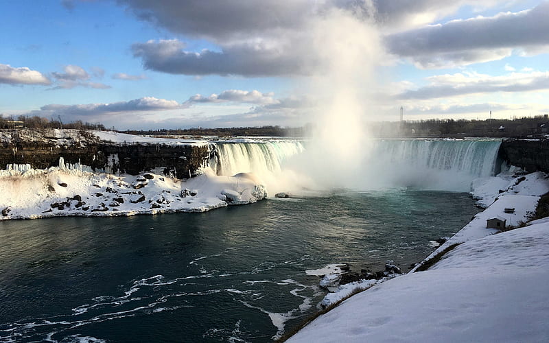 2K free download | Niagara Falls in the Winter, waterfall, nature