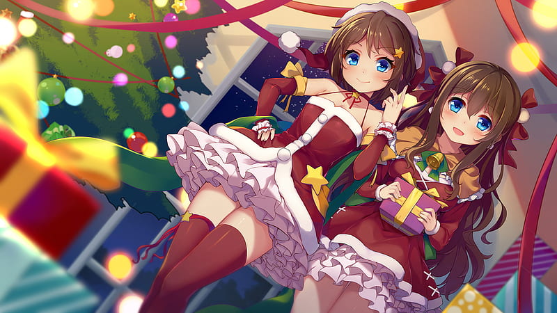 Anime, Christmas, Girl, HD wallpaper
