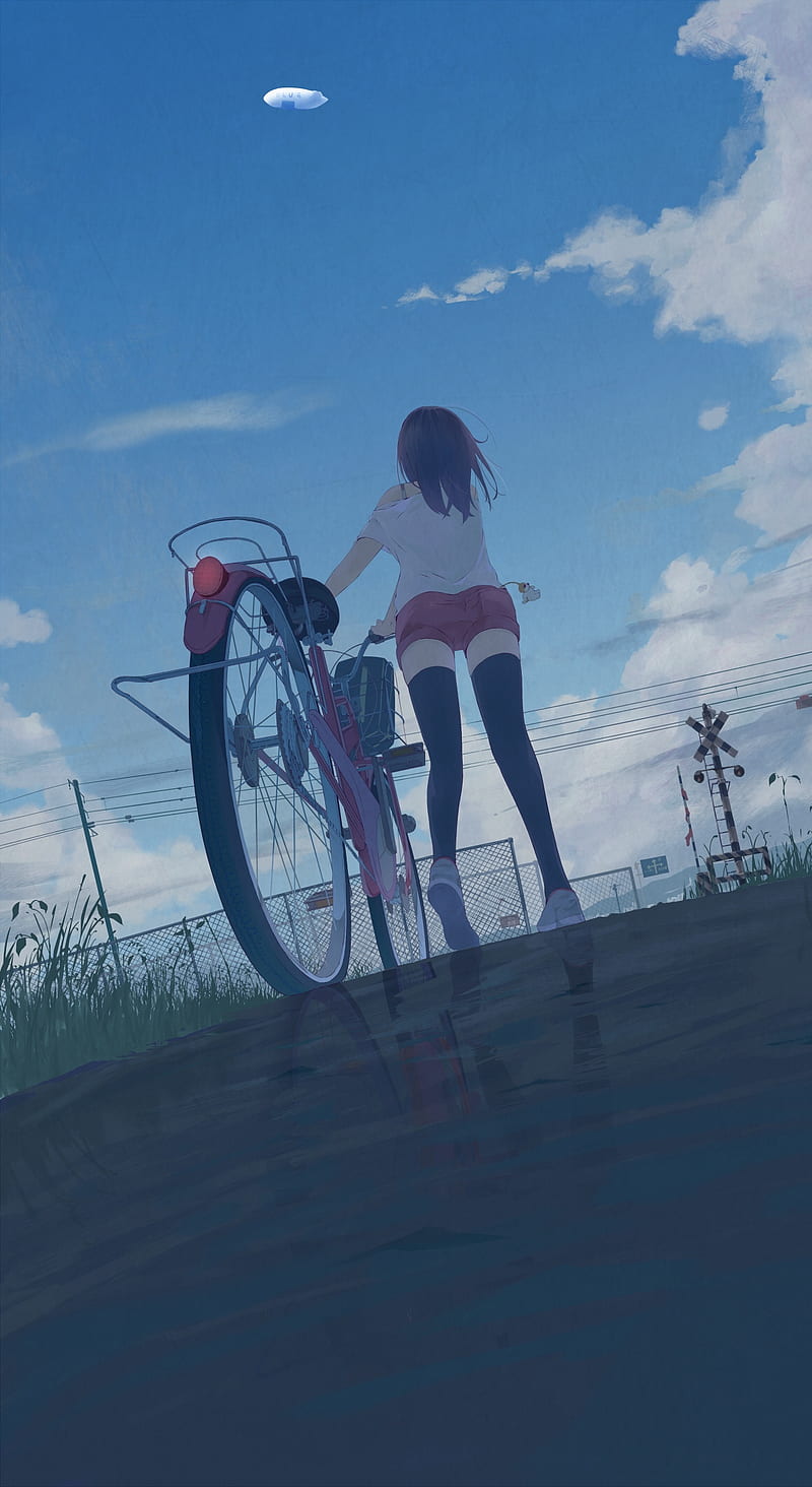 Anime , bicycle, HD phone wallpaper