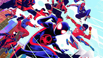 New spider man across the spider verse 16:9 wallpapers, extended and  enhanced with AI : r/Spiderman