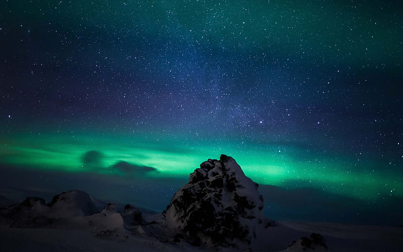 aurora borealis, northern lights, nature, night, iceland, HD wallpaper