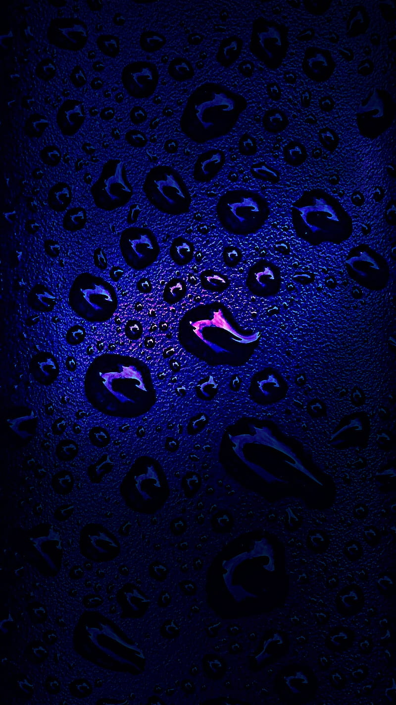 Waterdrops, dark blue, HD phone wallpaper